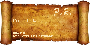 Puhr Rita névjegykártya